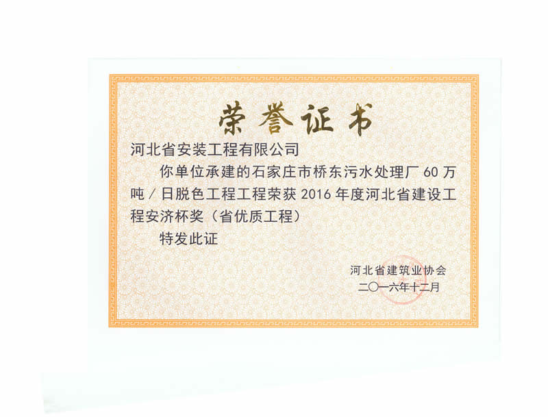 橋東污水——2016省優(yōu)